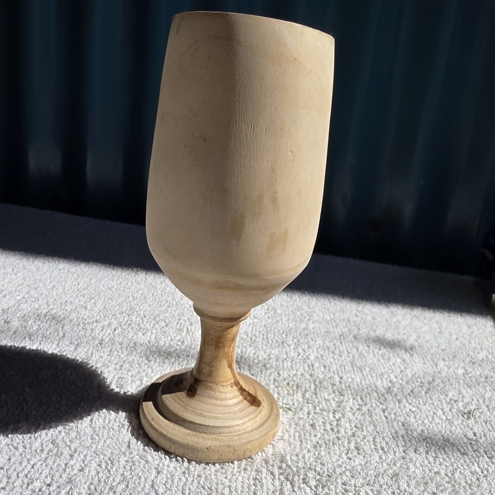 Vintage Handcrafted Wooden Goblet Maple